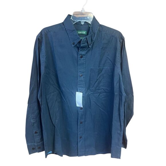 Orvis Men’s  Button Down Shirt  Sz M  Classic Fit  Navy New * - Picture 1 of 8